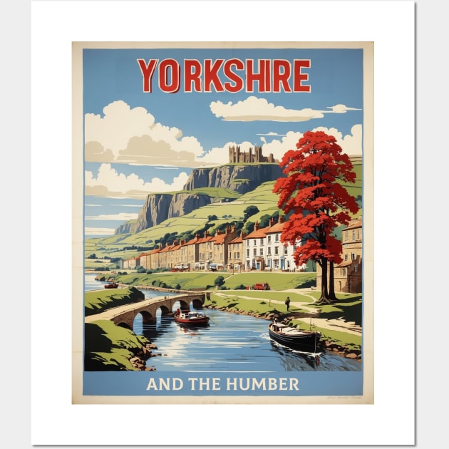 Yorkshire England Vintage Travel Tourism Poster Wall Art by TravelersGems